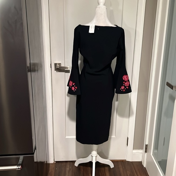 Chiara Boni La Petite Robe Natalia Trumpet-Sleeve Cocktail Dress Size 16 - Picture 5 of 8